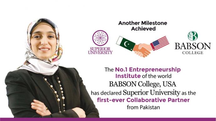 Superior University becomes the first-ever Pakistani collaborative partner with Babson College USA.
