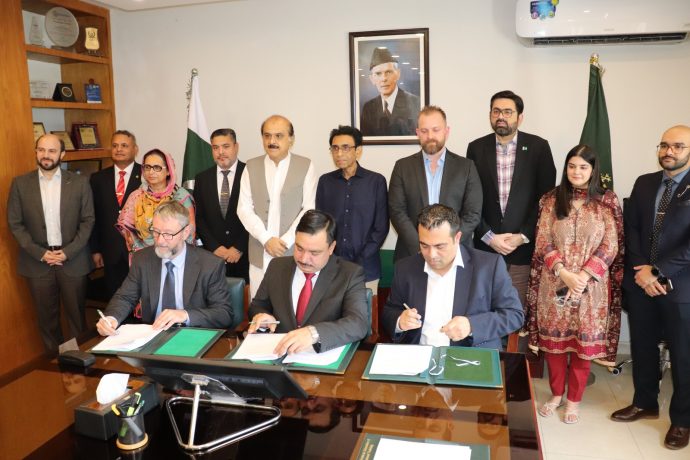 An agreement has been signed by NRTC Pakistan, Tech Valley Pakistan, and Alliance Australia about the assembly line for Chromebooks.